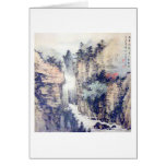 Brosse chinoise de paysage peignant W/Poem par Li  Cartes De Vœux