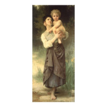 Brother and Sister, Bouguereau, Vintage Victorian Announcement