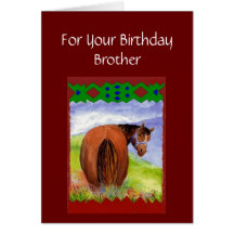 Brother Funny Birthday Wishes Horses  Diet Cake Card