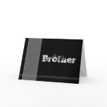 BROTHER - Groomsman - Black and Silver Checks Greeting Cards