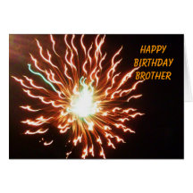 BROTHER, HAPPY BIRTHDAY FIREWORKS card