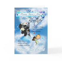 Brother Nurse's Day cute little baby and cute nurs Card