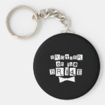 Brother of Bride White on Black Keychain