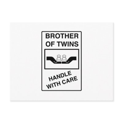 Brother of Twins - Of Twins Handle With Care Postcard by Scrappintwins