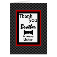 Brother USHER Wedding Thank You with Bow Tie Card