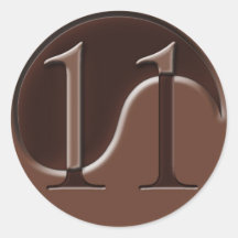 Brown 11 Logo Round Sticker