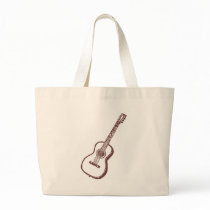 Brown Acoustic Classical Guitar Tote Bags