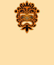 Brown and Black Aztec Mask Tee Shirt