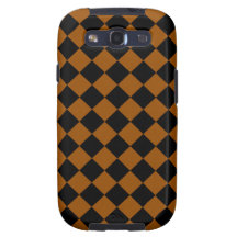 Brown and Black Diagonal Checkerboard Design Galaxy SIII Case