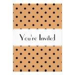Brown and Black Polka Dot Pattern. Invitations