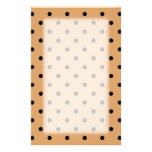 Brown and Black Polka Dot Pattern. stationery