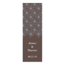 Brown and Blue Pattern, Wedding Gift Tags Business Cards