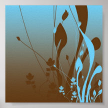 Brown-and-Blue-tulip Posters