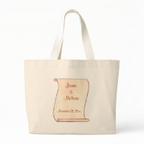 Brown and Brown Scroll, Wedding Tote Bags