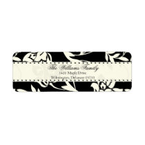 Brown and Cream Damask Personalized Return Address labels
