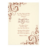 Brown and Cream Flourish Wedding Invitation