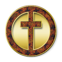 BROWN AND GOLD CROSS REFRIGERATOR MAGNETS