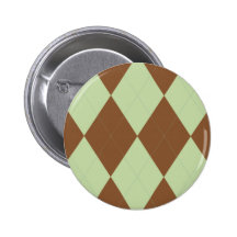 Brown and Green Argyle Button