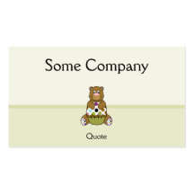 Brown And Green Polkadot Bear Business Card Template