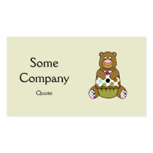 Brown And Green Polkadot Bear Business Card