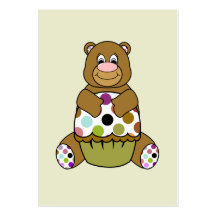 Brown And Green Polkadot Bear Business Cards