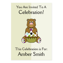 Brown And Green Polkadot Bear Business Cards