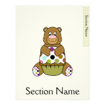 Brown And Green Polkadot Bear Customized Letterhead
