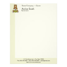Brown And Green Polkadot Bear Letterhead Design