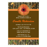 Brown and Orange Daisy Bridal Shower Invitation