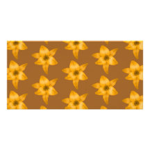 Brown and Orange Lily Pattern. Photo Card