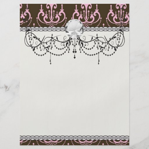 brown and pink chandelier french damask flyer