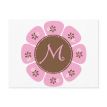 Brown and Pink Monogram M