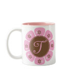 Brown and Pink Monogram T Mugs