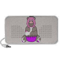 Brown And Pink Polkadot Bear Speaker