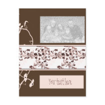 BROWN AND PINK SCROLL FRAME POST CARDS