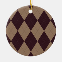 Brown and Tan Argyle Ornament
