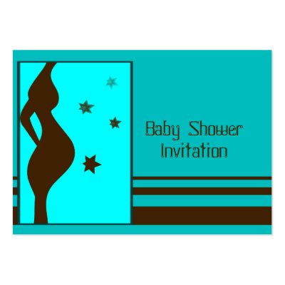 Brown and Turquoise Baby Shower Card Business Cards by MissMissyLue