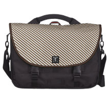 Brown and White Diagonal Stripes Laptop Bag