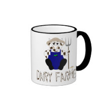 Brown And White Farmer Cow Brown White Dairy Farme Coffee Mugs