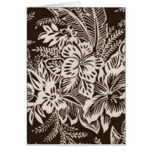 Brown and White Hibiscus Card