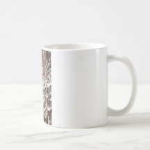 Brown and White Hibiscus Coffee Mug