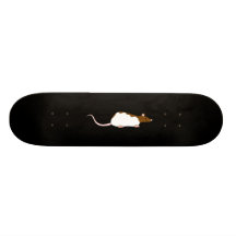 Brown and White Hooded Pet Rat. Skate Board