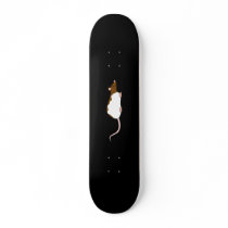 Brown and White Hooded Pet Rat. Skate Board