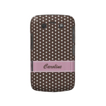 Brown and white polka dots BlackBerry Bold case