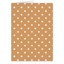 Brown and White Polka Dots Pattern. Greeting Cards