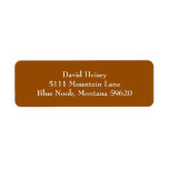 Brown and White Simple Plain Return Address Labels