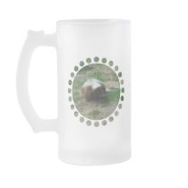 Brown and White Skunk Frosted Beer Mug