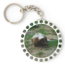 Brown and White Skunk Keychain