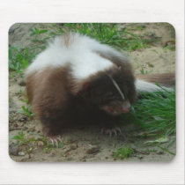 Brown and White Skunk Mouse Pad