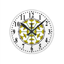Brown And Yellow Floral 193 Wall Clock